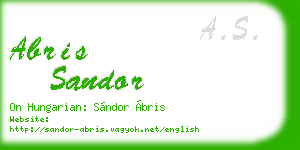 abris sandor business card